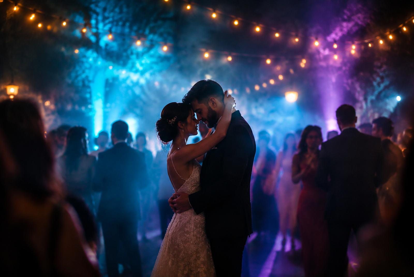Weddings celebration with atmospheric event lighting
